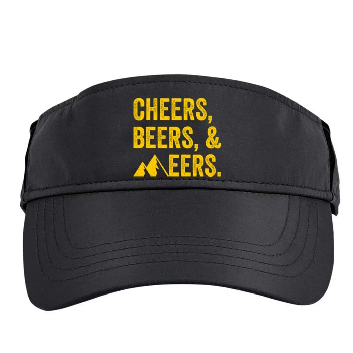 Cheers Beers And Mountaineers West Virginia Adult Drive Performance Visor