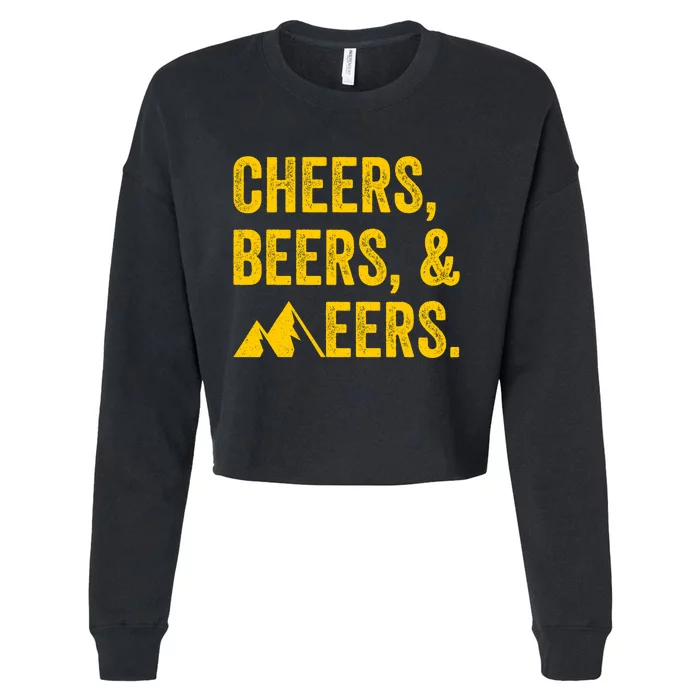 Cheers Beers And Mountaineers West Virginia Cropped Pullover Crew