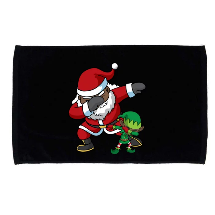 Christmas Black African American Dabbing Santa Claus Elf Dab Gift Microfiber Hand Towel