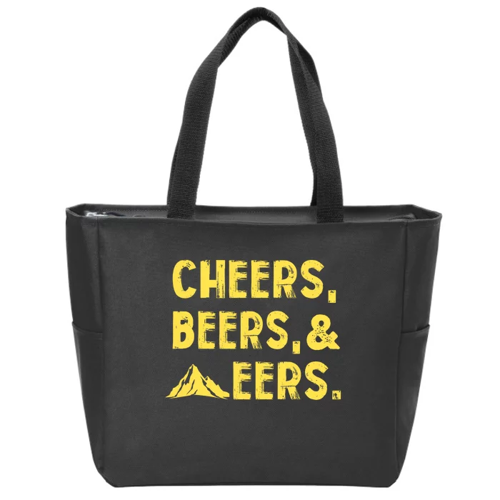 Cheers Beers And Mountaineers West Virginia Zip Tote Bag