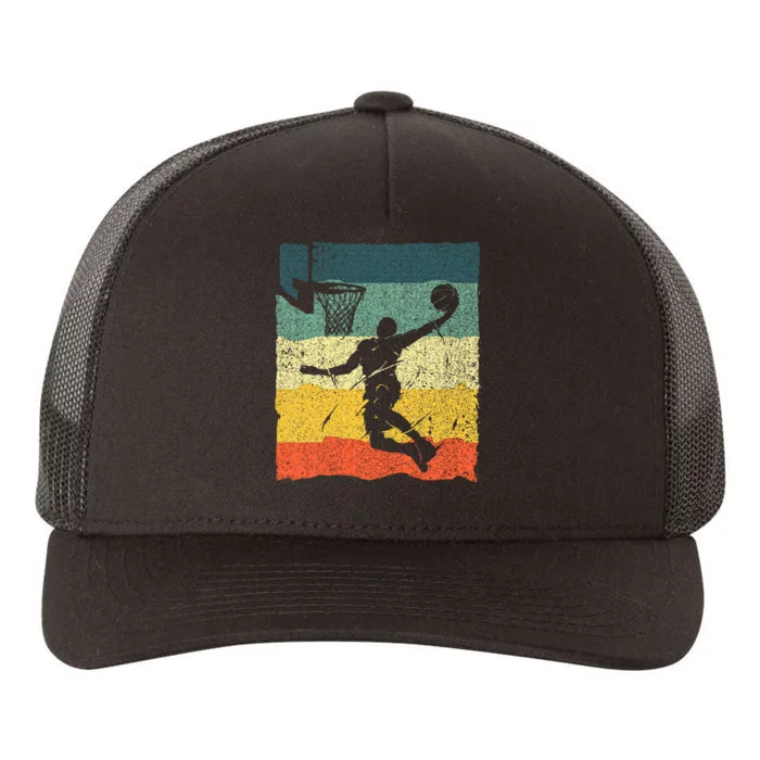 Cool Basketball Art Vintage Basketball Player Yupoong Adult 5-Panel Trucker Hat