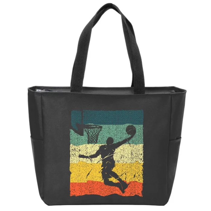 Cool Basketball Art Vintage Basketball Player Zip Tote Bag