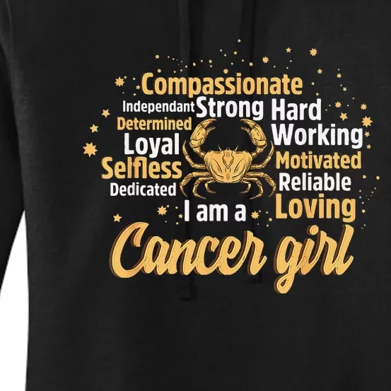 Cancer Birthday Astrology Zodiac Sign Wo Cancer Women's Pullover Hoodie