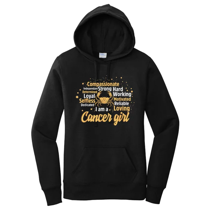 Cancer Birthday Astrology Zodiac Sign Wo Cancer Women's Pullover Hoodie