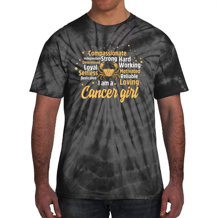 Cancer Birthday Astrology Zodiac Sign Wo Cancer Tie-Dye T-Shirt