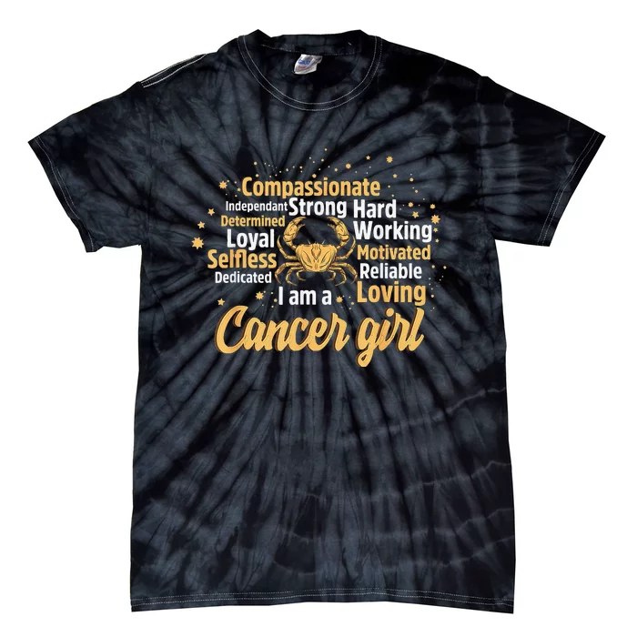 Cancer Birthday Astrology Zodiac Sign Wo Cancer Tie-Dye T-Shirt