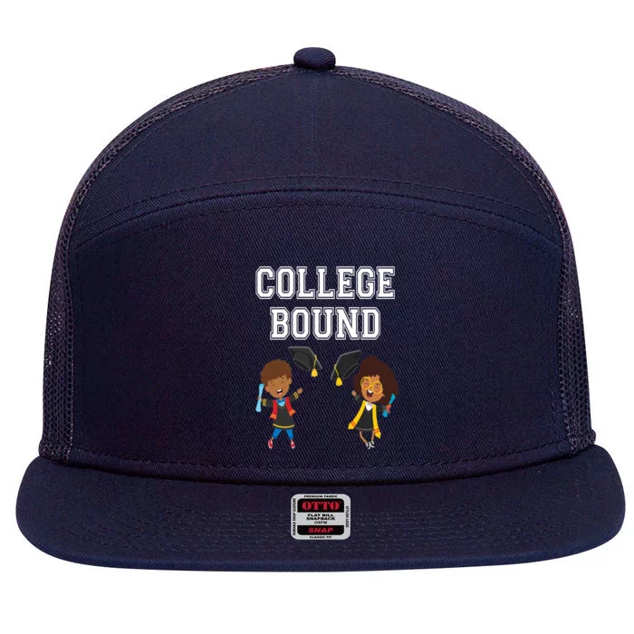 College Bound African American Black Gift 7 Panel Mesh Trucker Snapback Hat