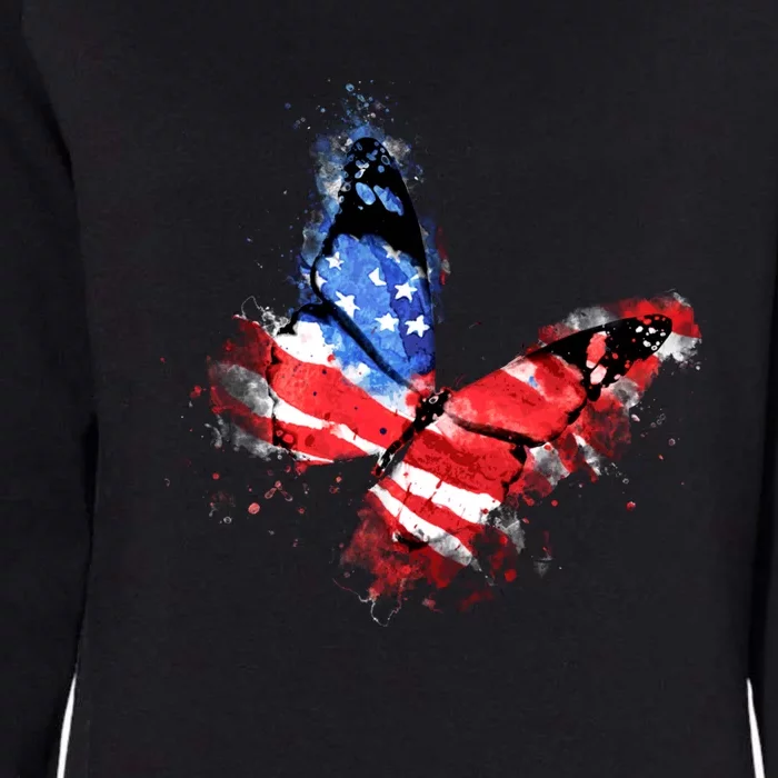 Cute Butterfly American Flag 4th Of July Meaningful Gift Womens California Wash Sweatshirt