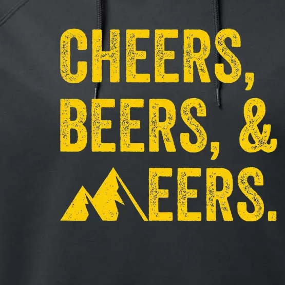 Cheers Beers And Mountaineers West Virginia Performance Fleece Hoodie