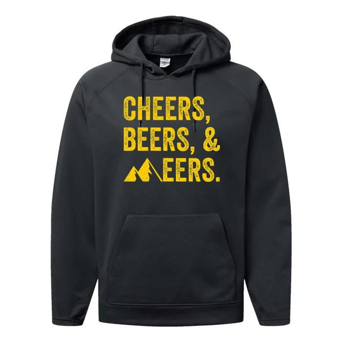 Cheers Beers And Mountaineers West Virginia Performance Fleece Hoodie