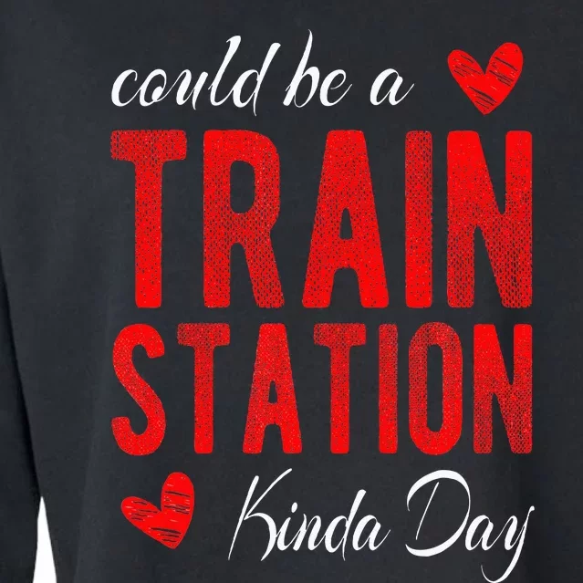 Could Be A Train Station Kinda Day Cropped Pullover Crew