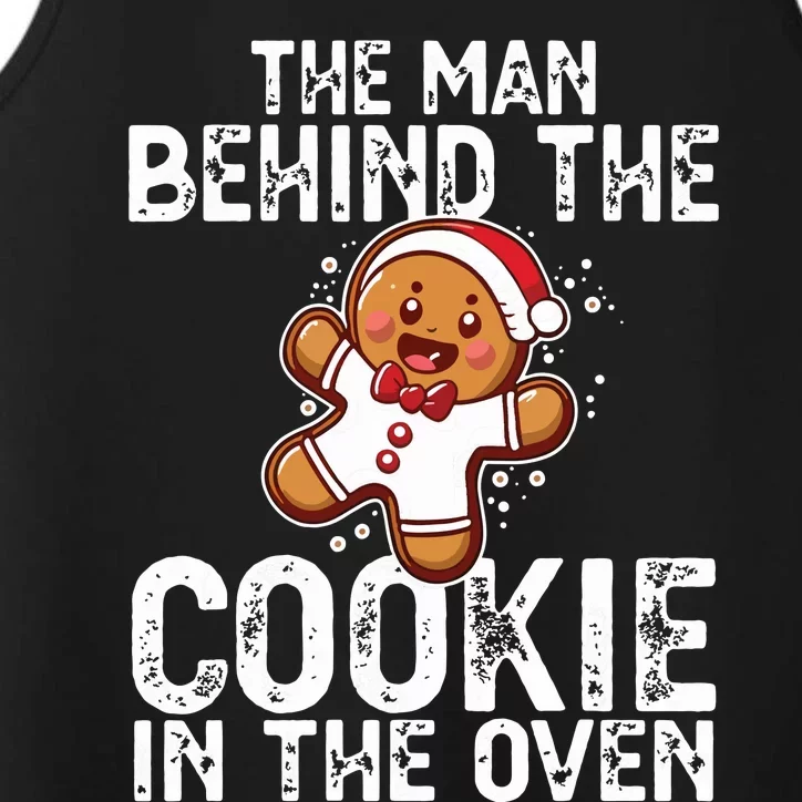 Christmas Baby Announcement Man Behind The Cookie Bump Dad Performance Tank