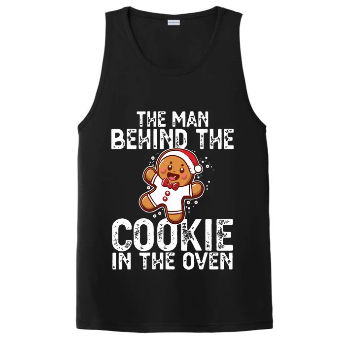 Christmas Baby Announcement Man Behind The Cookie Bump Dad Performance Tank