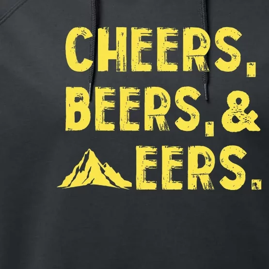 Cheers Beers And Mountaineers West Virginia Performance Fleece Hoodie