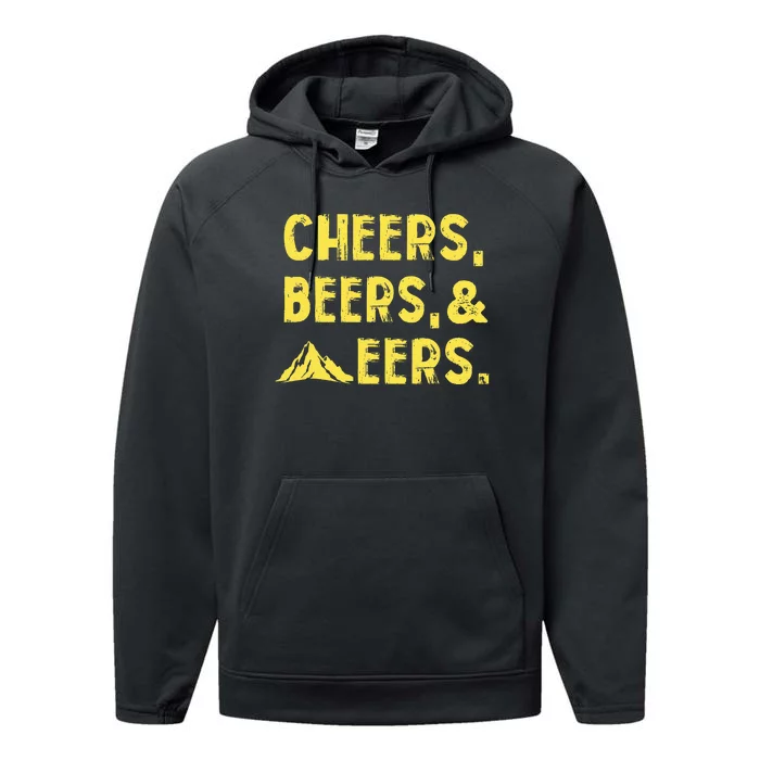 Cheers Beers And Mountaineers West Virginia Performance Fleece Hoodie