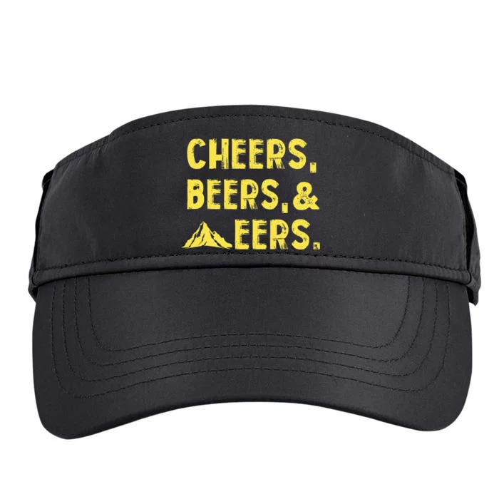 Cheers Beers And Mountaineers West Virginia Adult Drive Performance Visor