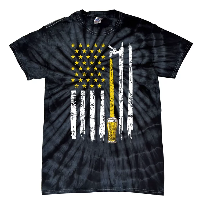 Craft Beer American Flag USA 4th Of July Brewery America Tie-Dye T-Shirt