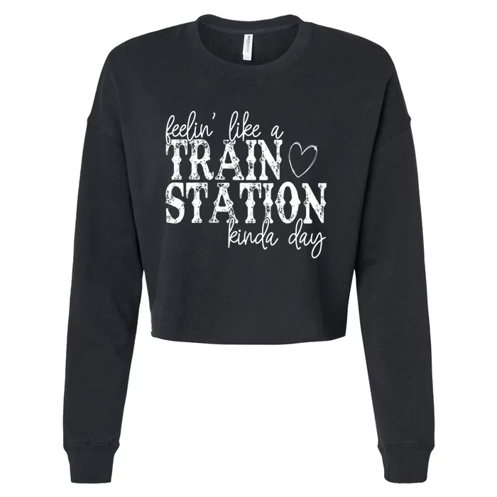 Could Be A Train Station Kinda Day Cropped Pullover Crew