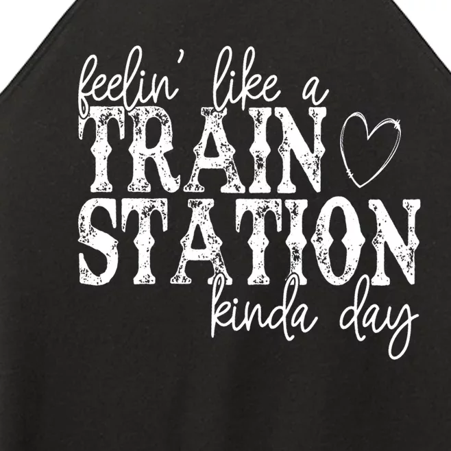 Could Be A Train Station Kinda Day Women’s Perfect Tri Rocker Tank