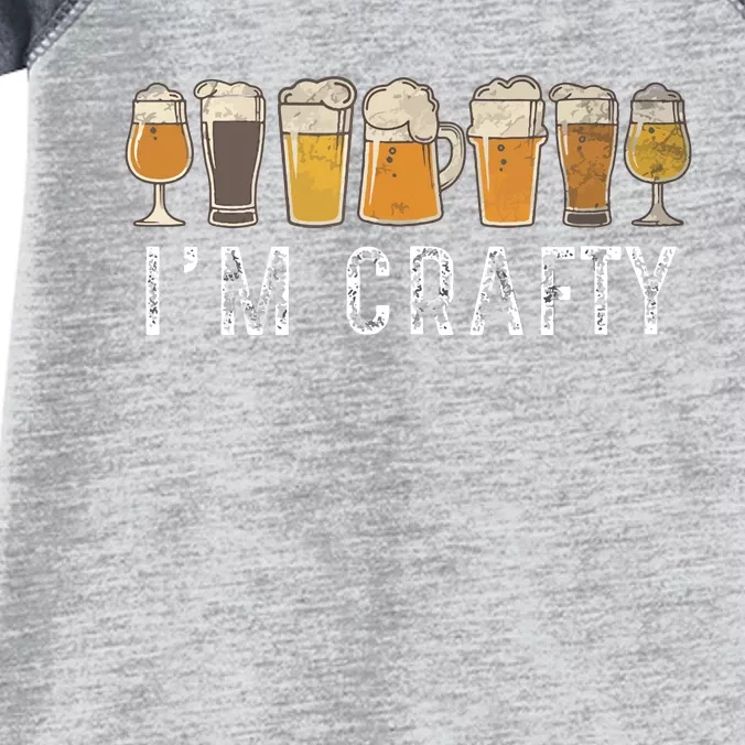 Craft Beer Art I'm Crafty Home Brew Beer Vintage Infant Baby Jersey Bodysuit