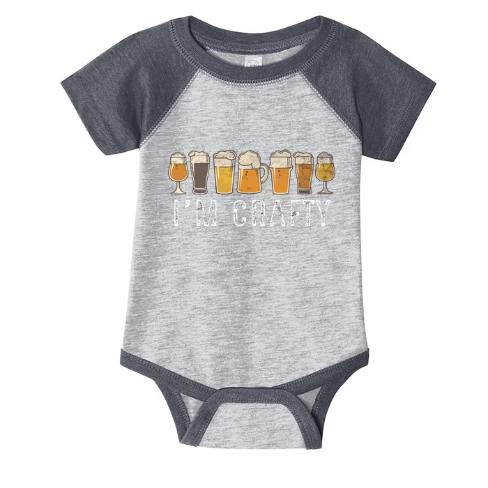 Craft Beer Art I'm Crafty Home Brew Beer Vintage Infant Baby Jersey Bodysuit