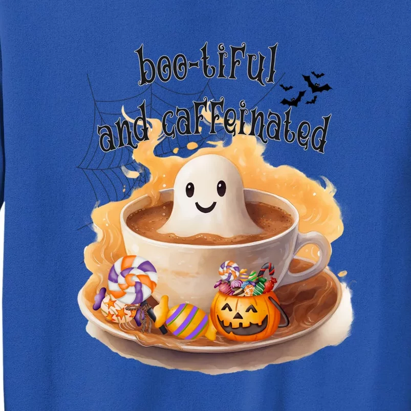 Cute Bootiful And Caffeinated Ghost In Coffee Halloween Gift Tall Sweatshirt