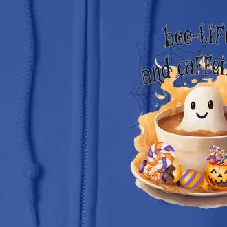 Cute Bootiful And Caffeinated Ghost In Coffee Halloween Gift Full Zip Hoodie