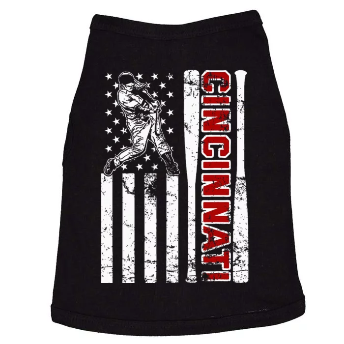 Cincinnati Baseball American Flag Doggie Tank