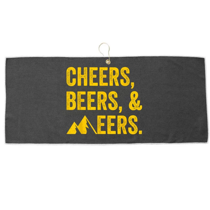 Cheers Beers And Mountaineers West Virginia Large Microfiber Waffle Golf Towel