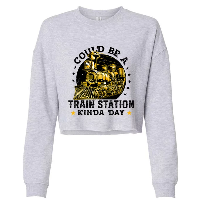 Could Be A Train Station Kinda Day Cropped Pullover Crew