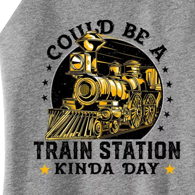 Could Be A Train Station Kinda Day Women’s Perfect Tri Rocker Tank