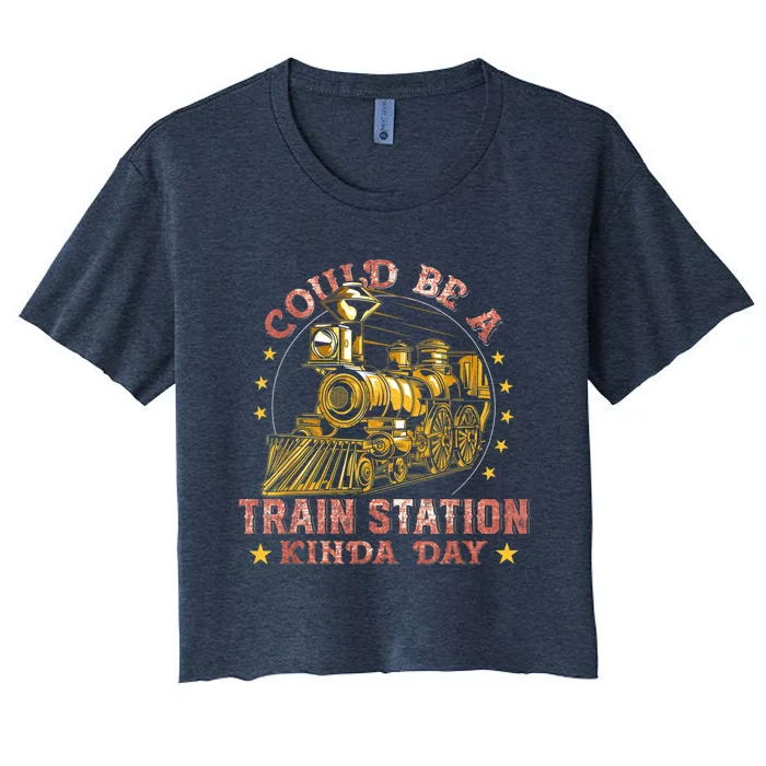 Could Be A Train Station Kinda Day Women's Crop Top Tee