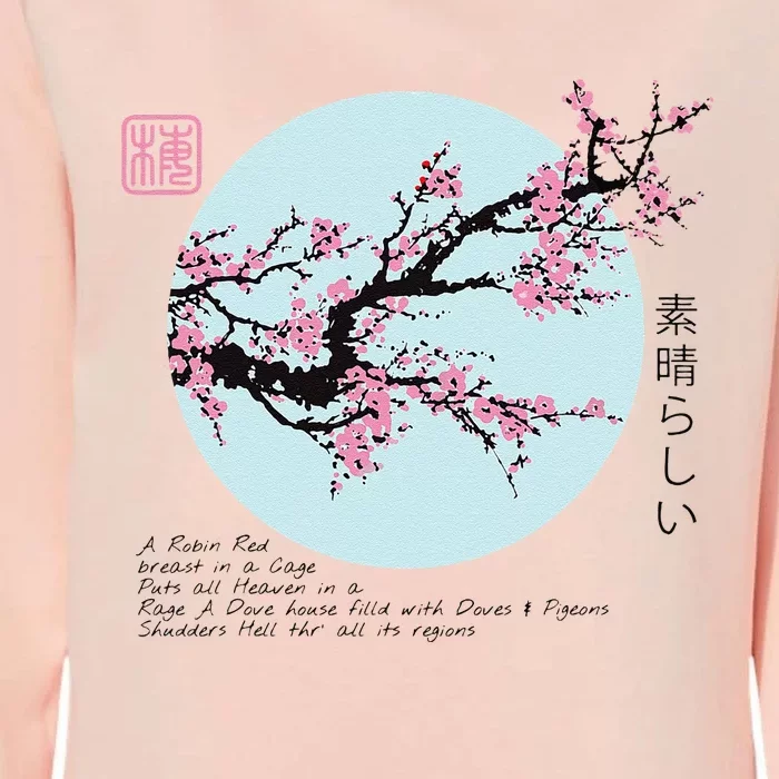 Cherry Blossom Aesthetic Japanese Harajuku Womens California Wash Sweatshirt