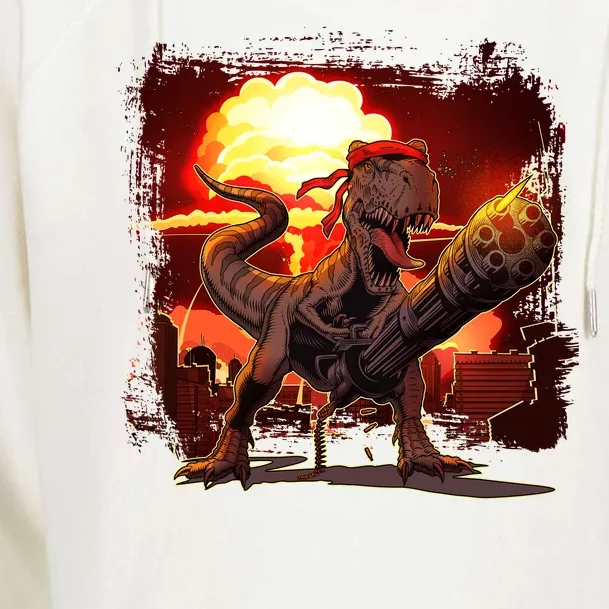 Comic Book Action Hero Movie Trex Dinosaur Womens Funnel Neck Pullover Hood