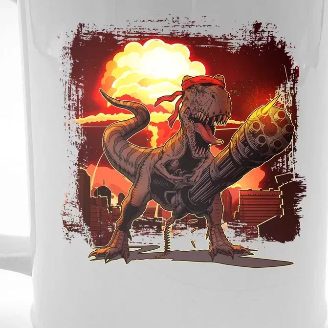 Comic Book Action Hero Movie Trex Dinosaur Front & Back Beer Stein