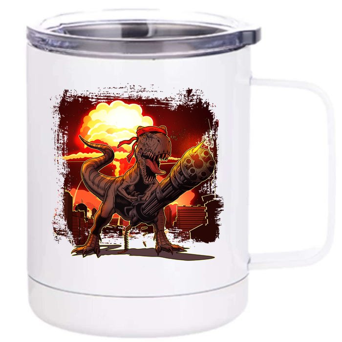 Comic Book Action Hero Movie Trex Dinosaur Front & Back 12oz Stainless Steel Tumbler Cup