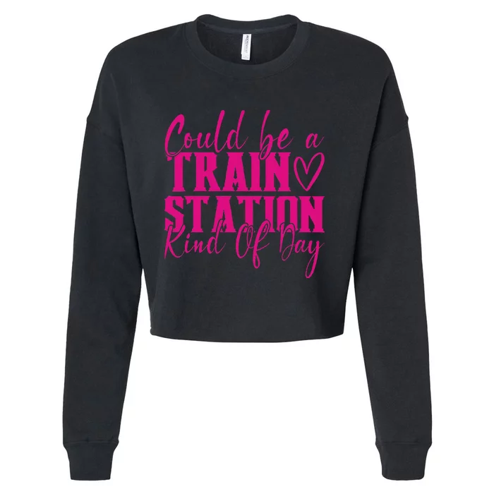 Could Be A Train Station Kinda Day Cropped Pullover Crew