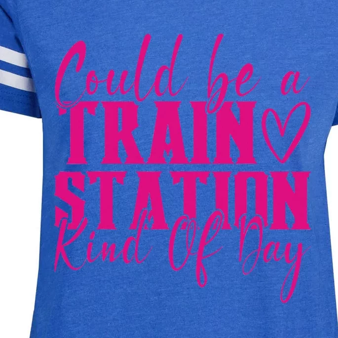 Could Be A Train Station Kinda Day Enza Ladies Jersey Football T-Shirt