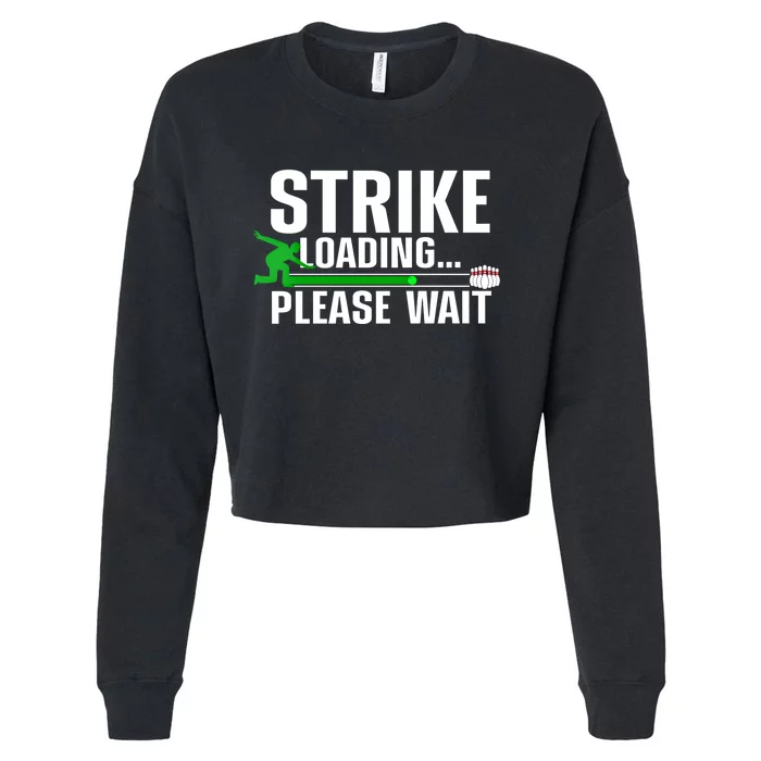 Cool Bowling Art Bowler Bowling Player Gift Cropped Pullover Crew