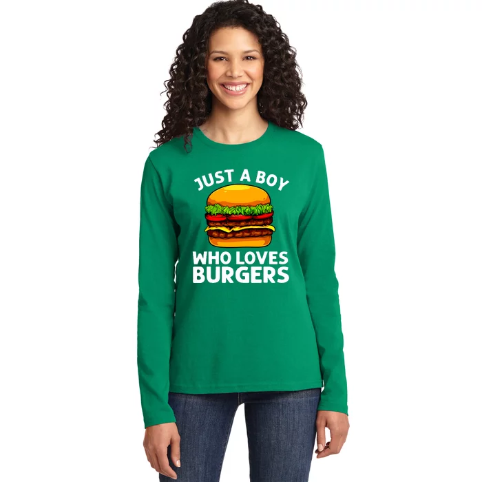 Cool Burger Art For Boy Hamburger Cheeseburger Lover Ladies Long Sleeve Shirt