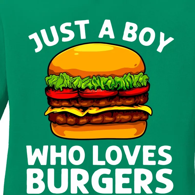 Cool Burger Art For Boy Hamburger Cheeseburger Lover Ladies Long Sleeve Shirt