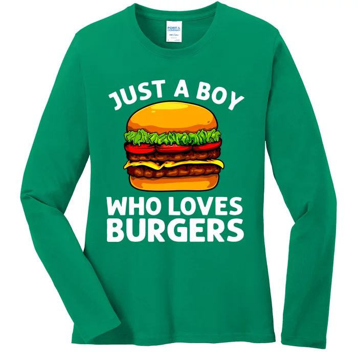 Cool Burger Art For Boy Hamburger Cheeseburger Lover Ladies Long Sleeve Shirt