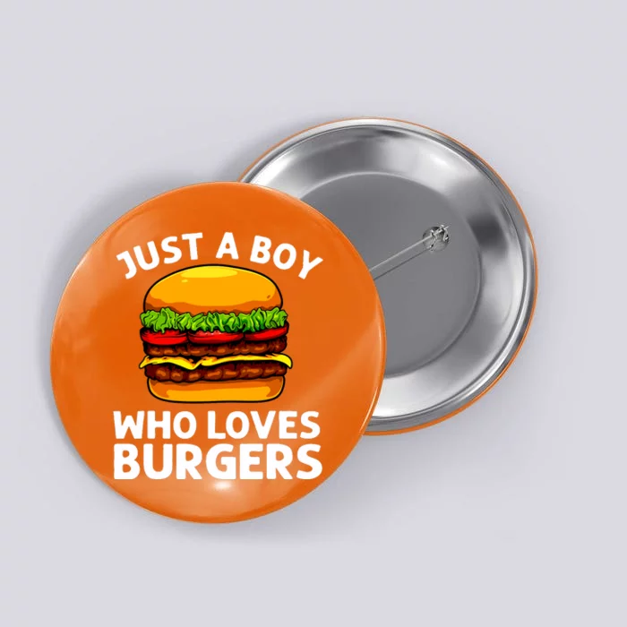 Cool Burger Art For Boy Hamburger Cheeseburger Lover Button