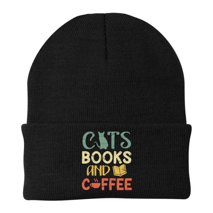 Cats Books And Coffee Cafe Coffee Drinker Knit Cap Winter Beanie