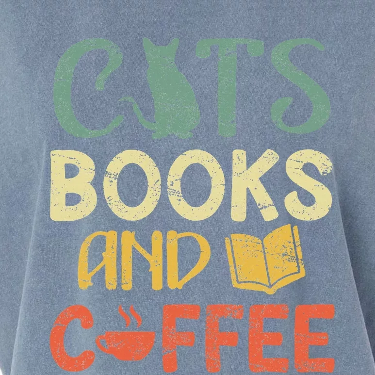 Cats Books And Coffee Cafe Coffee Drinker Garment-Dyed Women's Muscle Tee