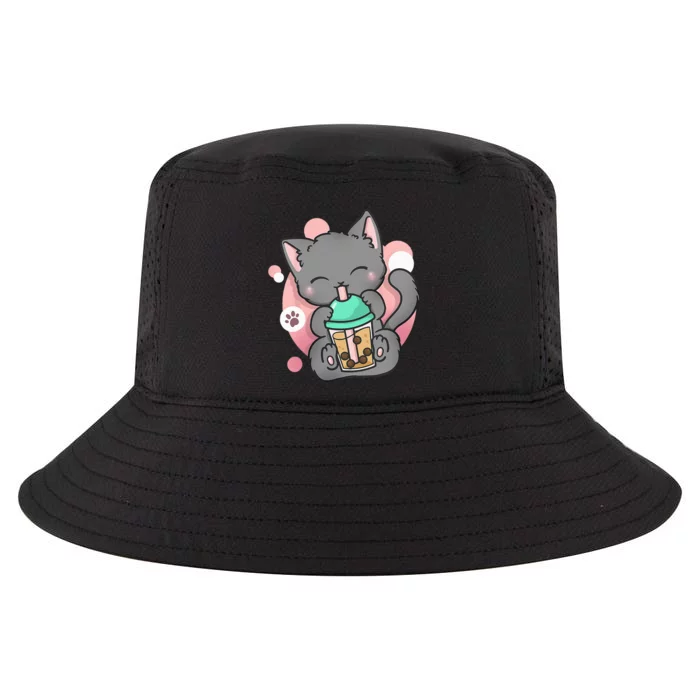 Cat Boba Anime Bubble Tea Neko Kawaii Cool Comfort Performance Bucket Hat