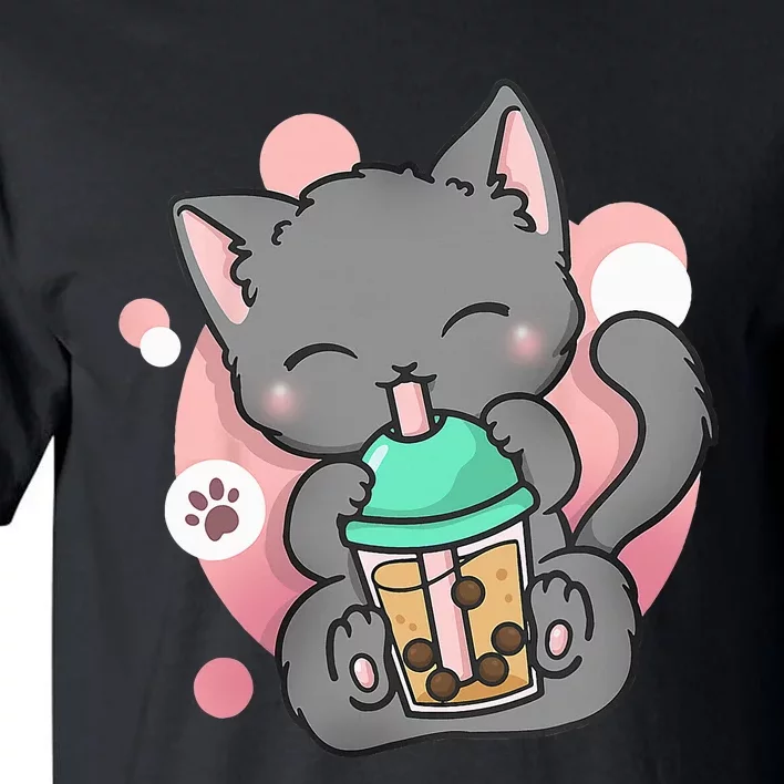 Cat Boba Anime Bubble Tea Neko Kawaii Tall T-Shirt