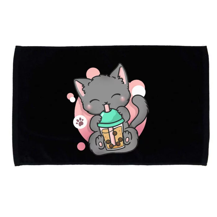 Cat Boba Anime Bubble Tea Neko Kawaii Microfiber Hand Towel