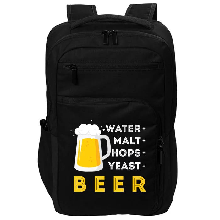 Craft Beer And Homebrewing Or Water Malt Hops Yeast Beer Gift Impact Tech Backpack