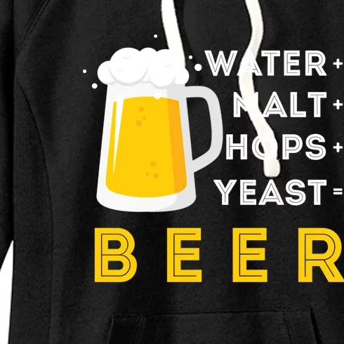 Craft Beer And Homebrewing Or Water Malt Hops Yeast Beer Gift Women's Fleece Hoodie